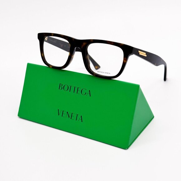NEW BOTTEGA VENETA EYEGLASSES BV1129O 002 HAVANA SQUARE UNISEX EYEWEAR - Picture 1 of 9